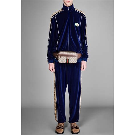 gucci jumpsuit mens|Gucci velour tracksuit men.